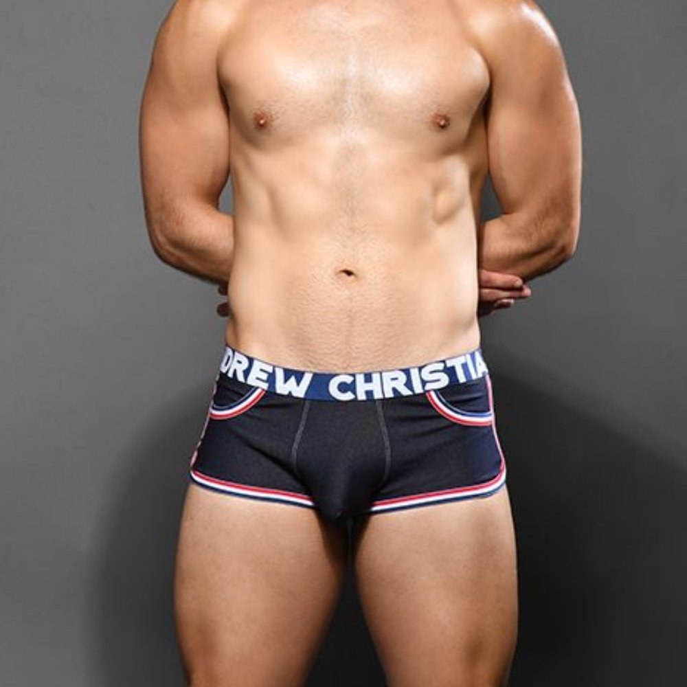 Andrew Christian Stretch Denim Pocket Boxer w/ Almost Naked